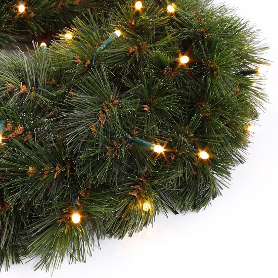 Triumph Tree Forest Frosted Weihnachtskranz mit LED-Beleuchtung – Weihnachtskranz Ø 60 cm – Grün
