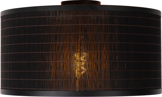 Lucide TAGALOG – Deckenleuchte – Ø 40 cm – 1xE27 – Schwarz – Japandi