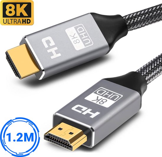 SBVR - HDMI Kabel 2.1 - 8K Ultra HD - 4K 120 Hz - Nylon HDMI Kabel - 1.2 Meter