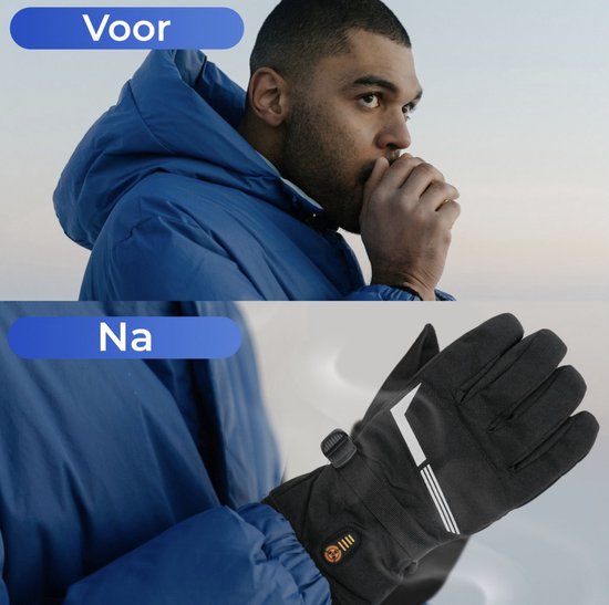 Qualitá® Beheizte Handschuhe - Wasserabweisend - Elektrische Handschuhe - Mit Touchscreen-Kompatibilität - Wintersport - Wiederaufladbar - Größe XL