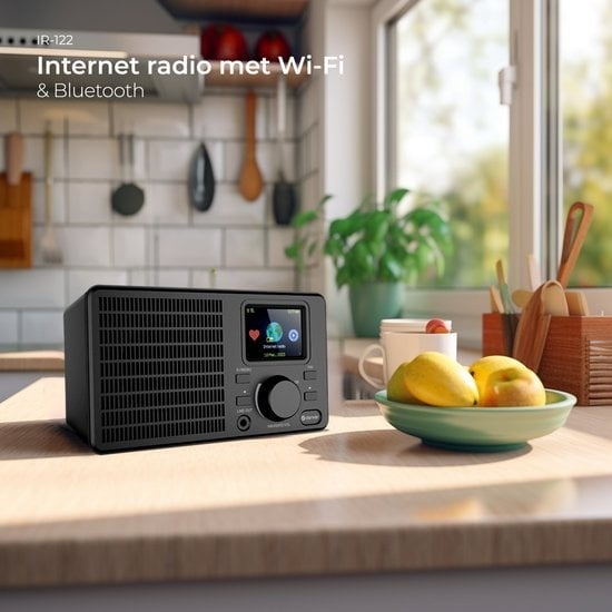 Denver Internet Radio - WiFi - Radiowecker - Bluetooth - Dual Alarm - IR122 - Schwarz