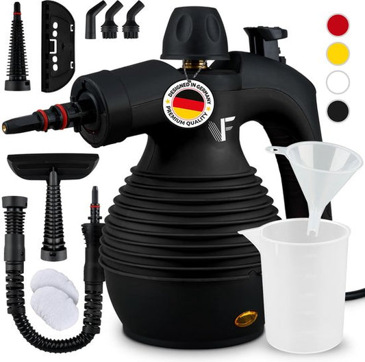 Neighbour's Friend Manueller Dampfreiniger - Dampfregulierung - Inklusive Zubehör - 350ml Tank - Schwarz