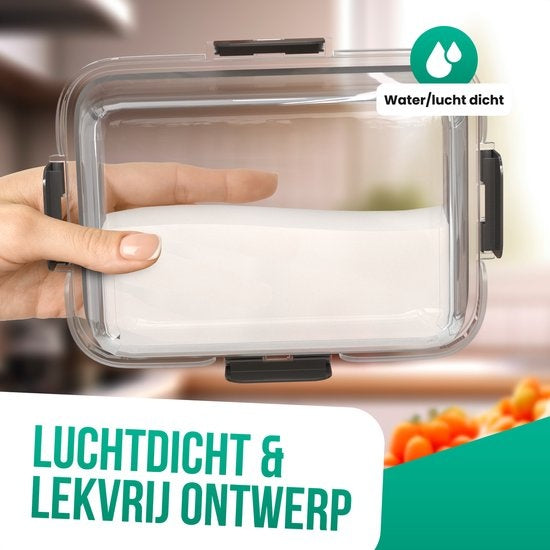 Avalo Einmachschalen Glas - Mahlzeit Vorbereitung Trays - Gefrierschrank Trays - mit Deckel - 5 Stück 1060ml