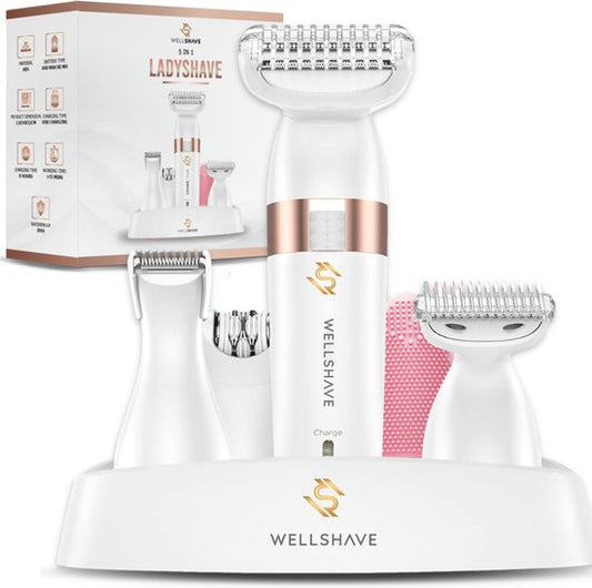 Wellshave 5 in 1 Ladyshaves für Frauen - Rasierer für Frauen - Epilady - Bikini Trimmer Damen - Trimmer für Frauen & Damen