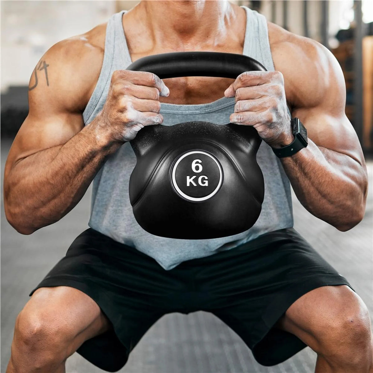 Yaheetech Kettlebell 6 kg – Schwarz – 22,5 × 19,5 × 26 cm