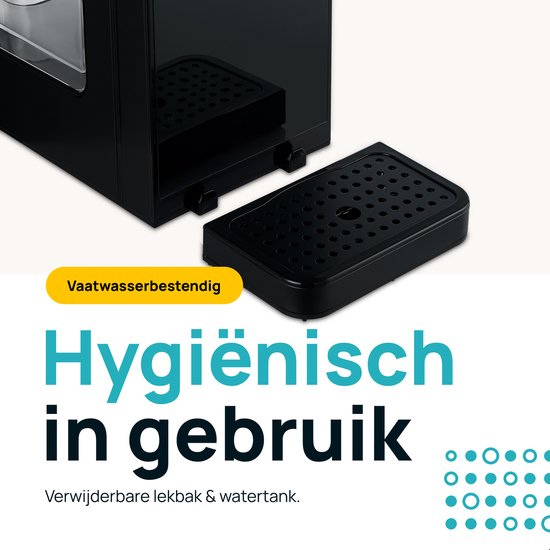 MOA Heißwasserspender 2.7L mit Temperaturregelung - Wasserkocher - 45-100°C - Heißwasserhahn - Milchfunktion - BPA-frei - Edelstahl - Schwarz