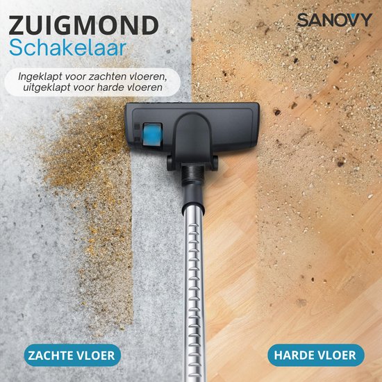 Sanovy ProPower-9100+ Leistungsstarker beutelloser Staubsauger - 3L - Kompakt - Blau