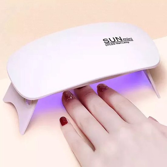 Nagellacktrockner SunMini - Professionell & Kompakt - LED-Beleuchtung 6W - Gellack - Nagellampe - Nagelpflege - USB-Ladegerät - Nagellacktrockner - Nagellacklampe - Weiß
