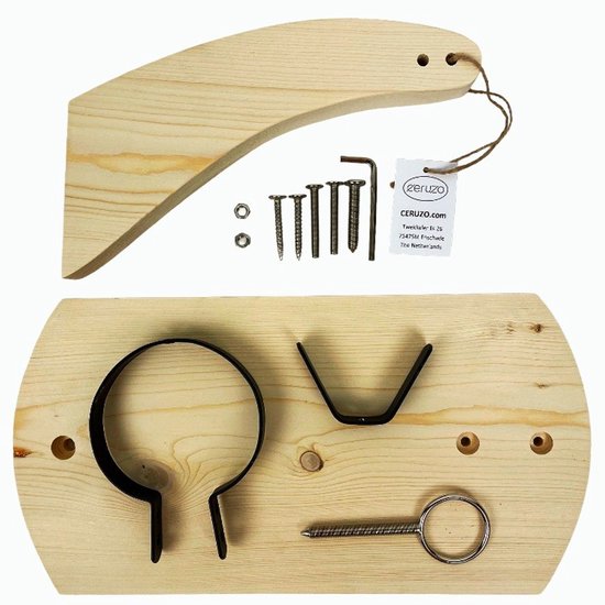 Ceruzo Schinkenhalter - Aus Holz mit Metall - Spanischer Schinken 4-9 kg - 40x19x36 cm