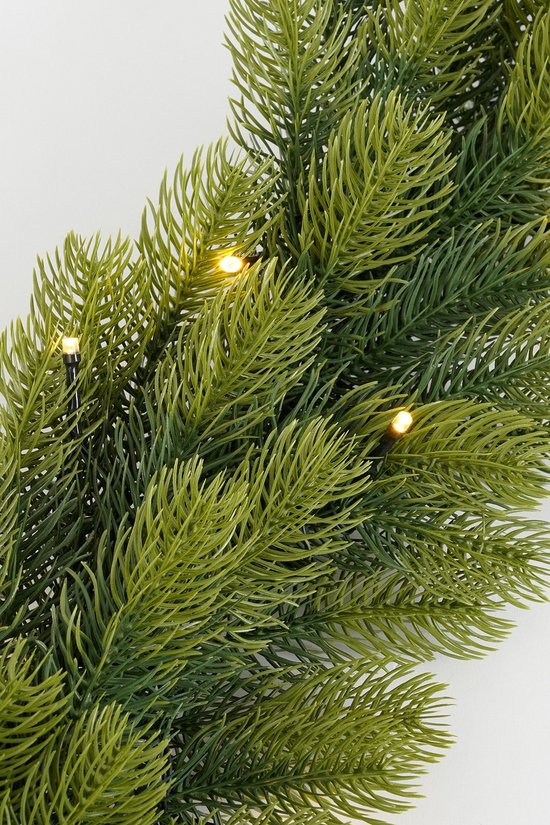 Black Box Trees Nagoya Girlande mit LED-Beleuchtung – Weihnachtsdekoration für eine stimmungsvolle Gestaltung – Weihnachtsgirlanden mit 30 warmweißen LEDs – Dekoration für den Innenbereich – 180 x Ø 20 cm – Grün