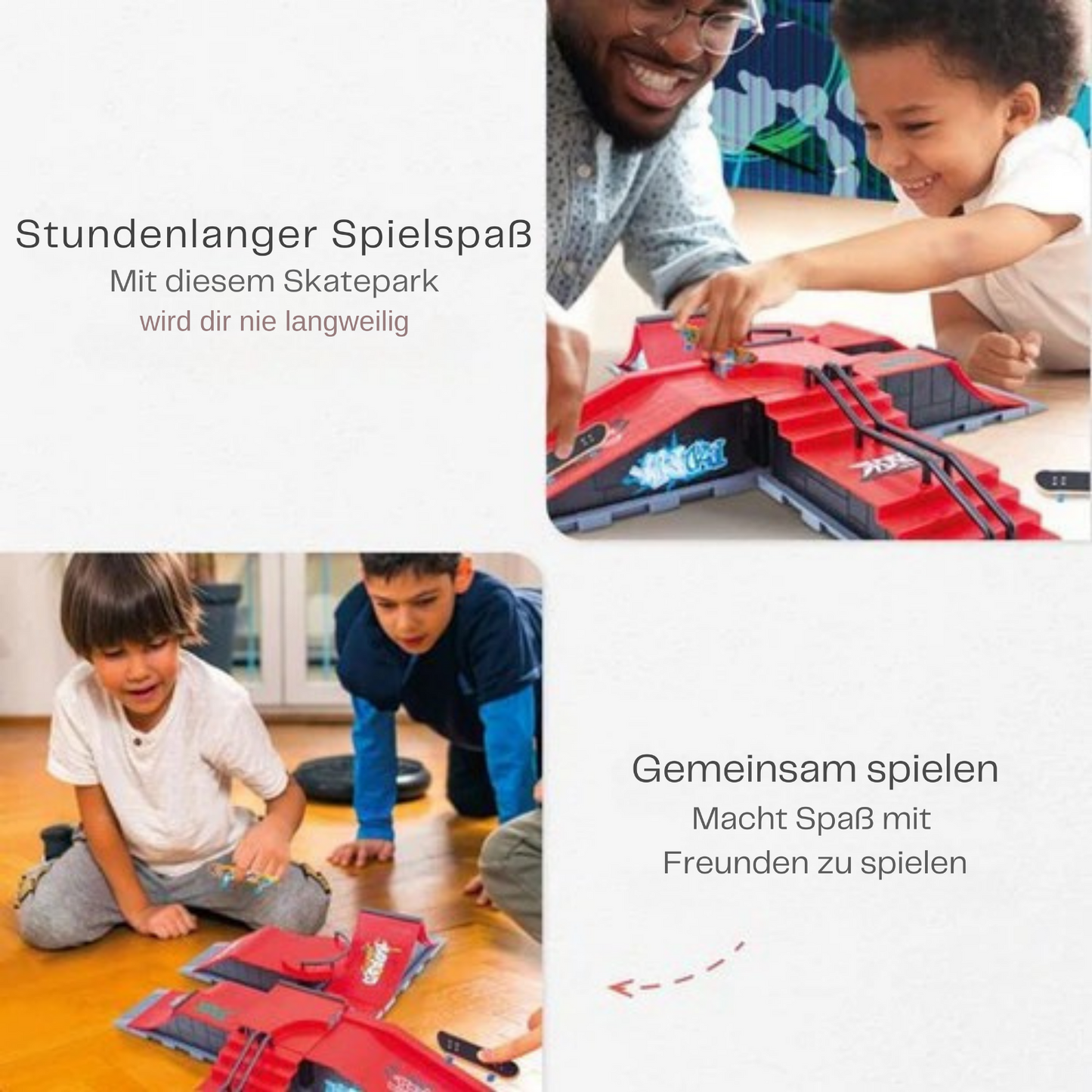 Fingerboard skatepark - 6 Rampen - 6 Skateboards - Tech - Finger - Finger Skateboard - Mini - Skate-Rampe - Deck - Fingerboards & Zubehör