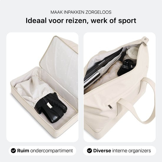ONYX The Weekender Reisetasche für Damen und Herren – 50 l Wochenendtasche – Duffel Bag als Handgepäck – Elfenbeinweiß