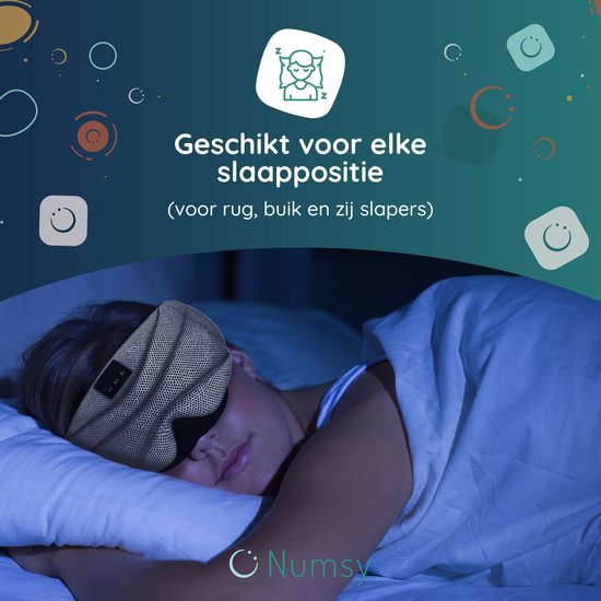 Numsy Schlafmaske Bluetooth - Schlaf Kopfhörer - Stirnband