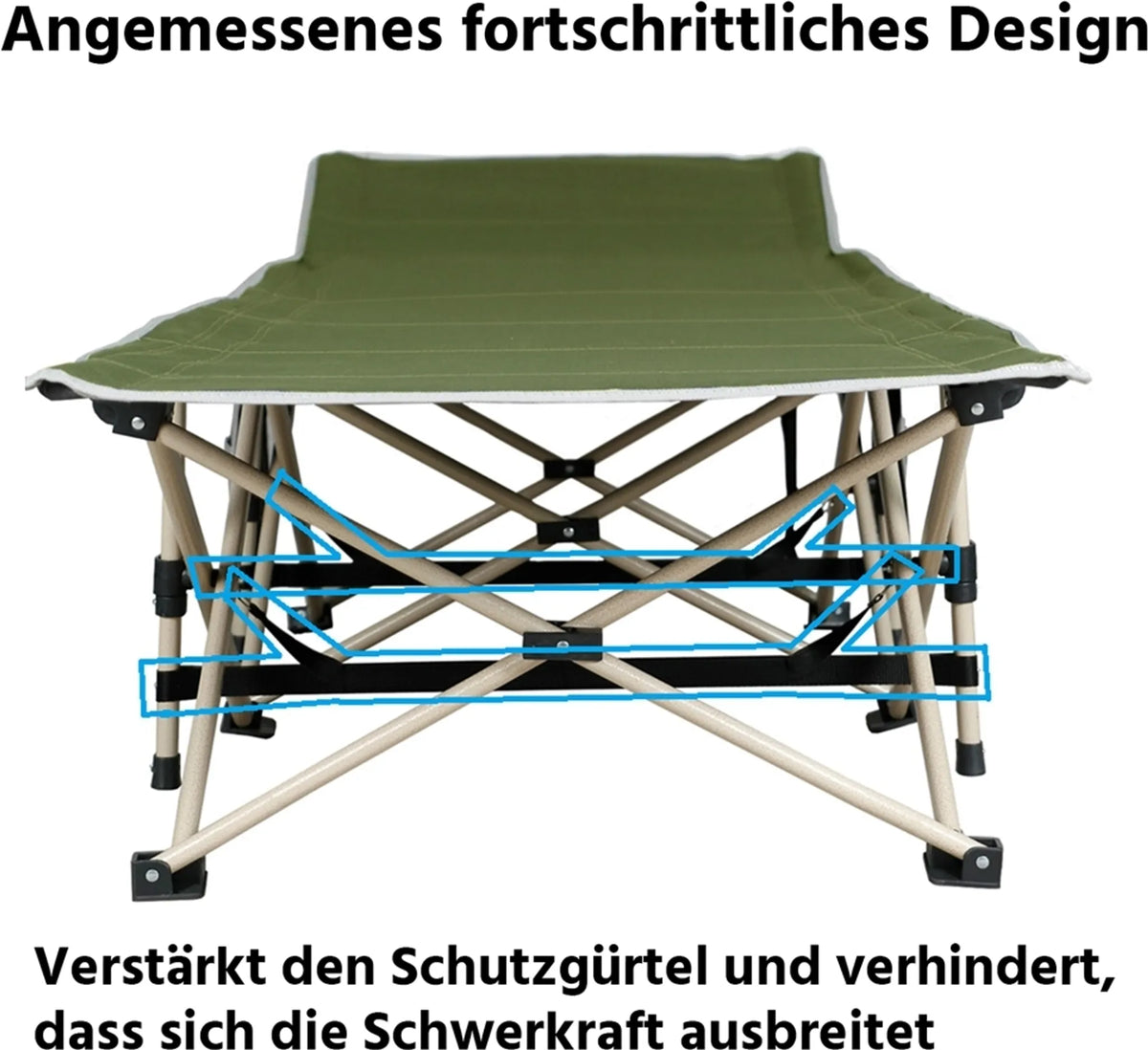 Yaheetech Klappbares Feldbett & Campingbett, 150 kg Tragkraft, mit Tragetasche – Armeegrün – Metall und Polyester