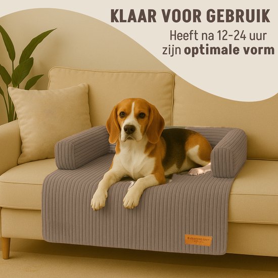 By Cee Cee Original Hundedeckenbank - Hundedeckenbank - Hundekorb - Premium - komplett mit Reißverschluss - Rippengewebe - Braun - 90x90 - Größe M