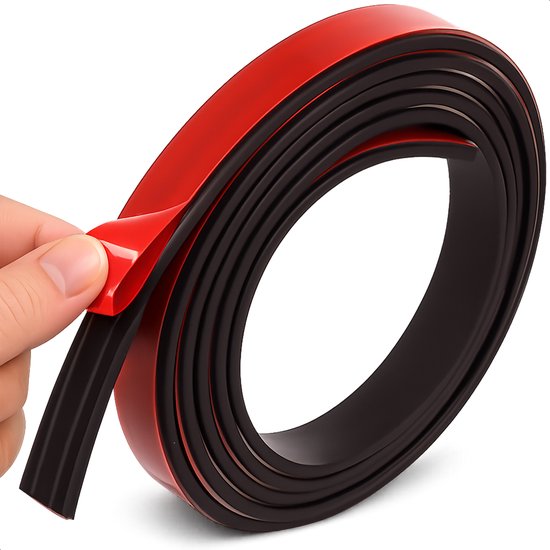 Magnetischer Kleber - 5 Meter Rolle - 2cm breit - 2mm dick - EXTRA stark - Werkzeuge - Messer - Magnete - Magnetband - Magnetisch - Whiteboard - Klebeband schwarz - 3m - Klebestreifen - Magnetband