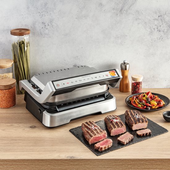 Tefal OptiGrill 4in1 GC774D – Intelligenter Kontaktgrill – Inklusive Bratpfanne – 9 Automatikprogramme – Garstandsanzeige – 2100 W