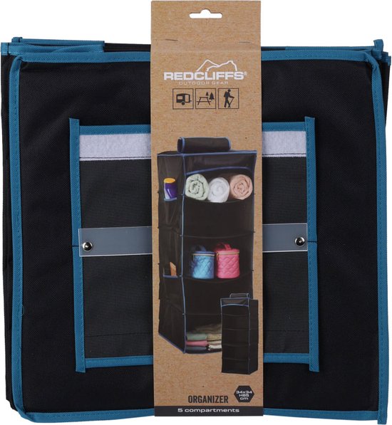 Redcliffs Tent Organizer - Hängeorganizer mit 5 Fächern - 34x34x85cm-600D Oxford Polyester-PU beschichtet