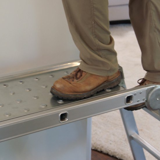 Hammersmith SuperLadder – Die Universalleiter – multifunktionale Leiter aus Flugzeugaluminium – bis zu 3,4 m – 12 Sprossen – mit rutschfesten Gummifüßen