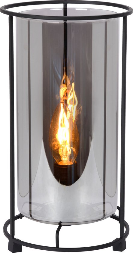Lucide DOUNIA Tischlampe – Ø 15 cm – E27 – Schwarz