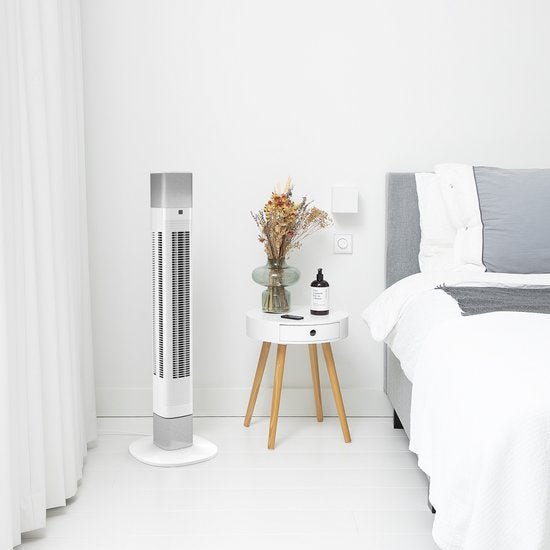 Intelligenter Turmventilator – ohne Flügel – mit App und Fernbedienung – Timer – energieeffizient – Princess 358275 – Weiß