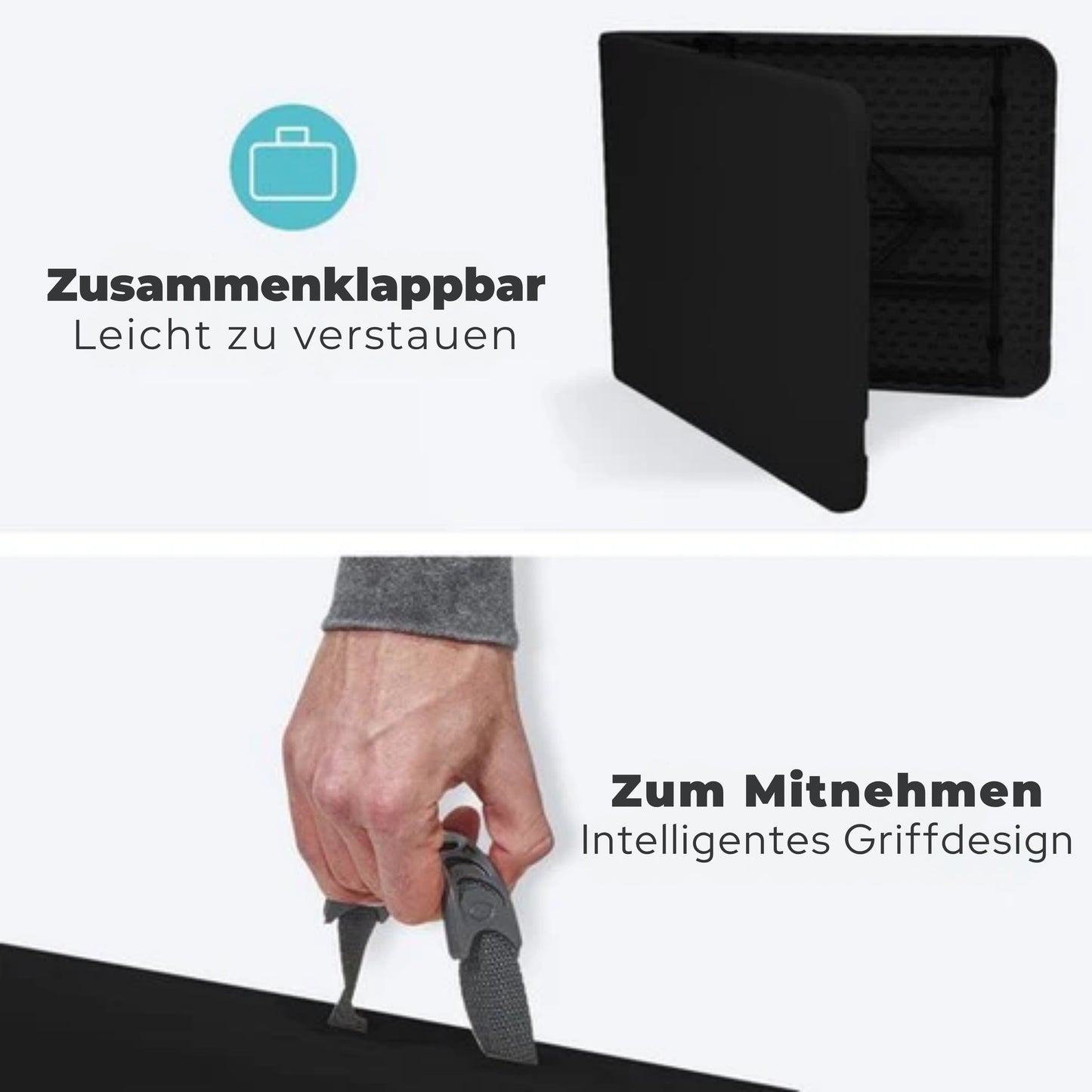 LifeGoods Zusammenklappbarer Tisch - 70x180cm - Verstellbarer und stabiler Klapptisch - Wetterfest - Outdoor-Klapptisch - Schwarz