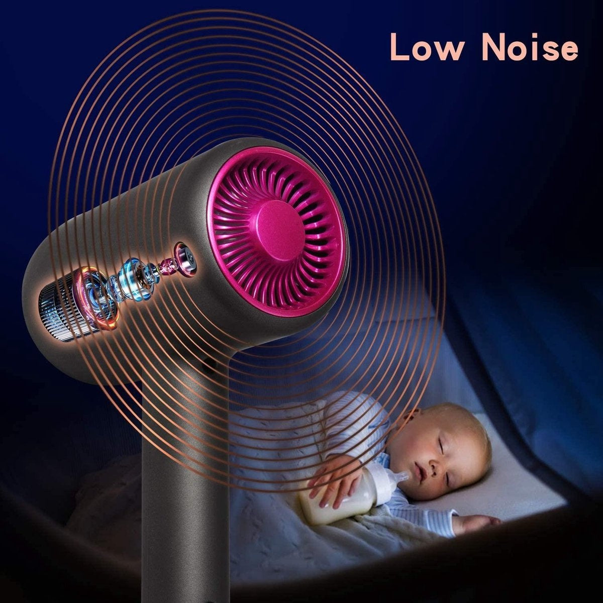 3 in 1 Professioneller Haartrockner - Negative Ionic Hairdryer - Mit Diffusor - 3 Temperaturen - 2 Geschwindigkeiten