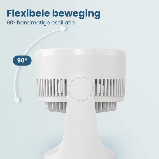 Auronic Tischventilator – 3 Geschwindigkeitsstufen – Mini-Ventilator – Standventilator – Wandmontage möglich – 41 dB – 90°-Oszillation – 7 Meter Luftstrom – Weiß