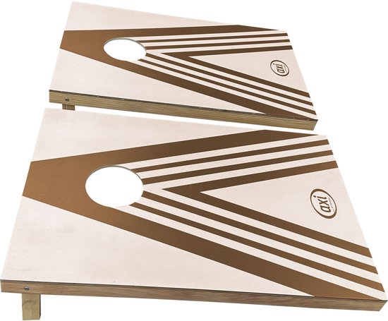 AXI Cornhole-Set Plus mit 2 Brettern (91 x 60 cm) – Kompaktes Beanbag-Wurfspiel für drinnen und draußen – Inklusive 8 Cornhole-Säckchen und Tragetasche – Cornhole-Brett aus Holz mit klappbaren Beinen – Gartenspiel für Kinder und Erwachsene