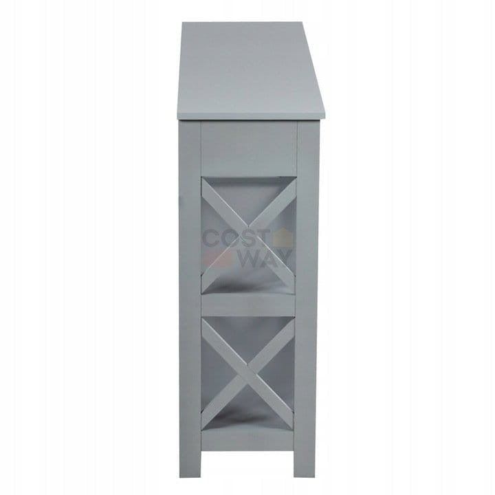 Coast Konsolentisch 3 Ebenen mit Schublade Holztisch 100 x 30 x 80 cm Grau