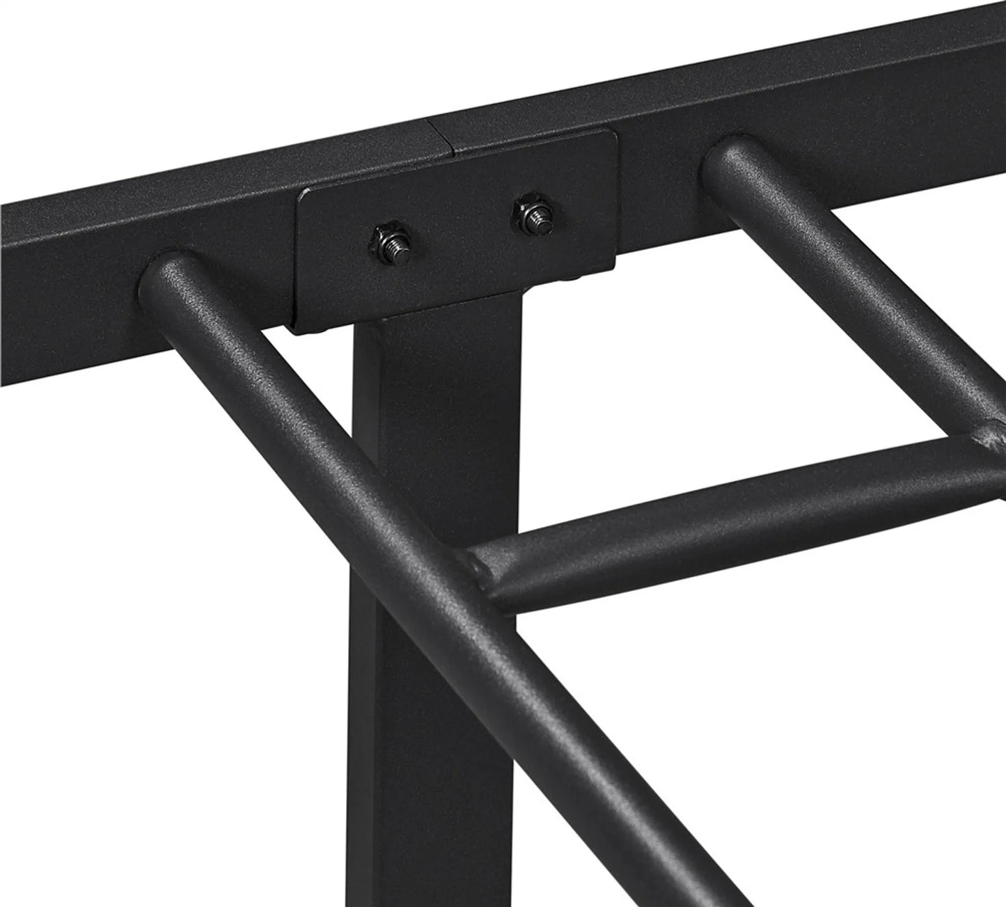 Yaheetech Metallbettgestell 90 x 200 cm – Schwarz – 204 kg – Mit Kopf- und Fußteil – 32 cm Stauraum unter dem Bett