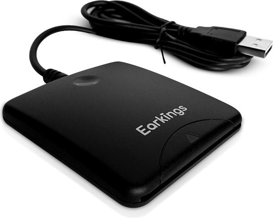 EarKings - Ausweiskartenleser - eID - geeignet für MAC & Windows - Bankkarten/ Kreditkarten/ Personalausweise - Schwarz