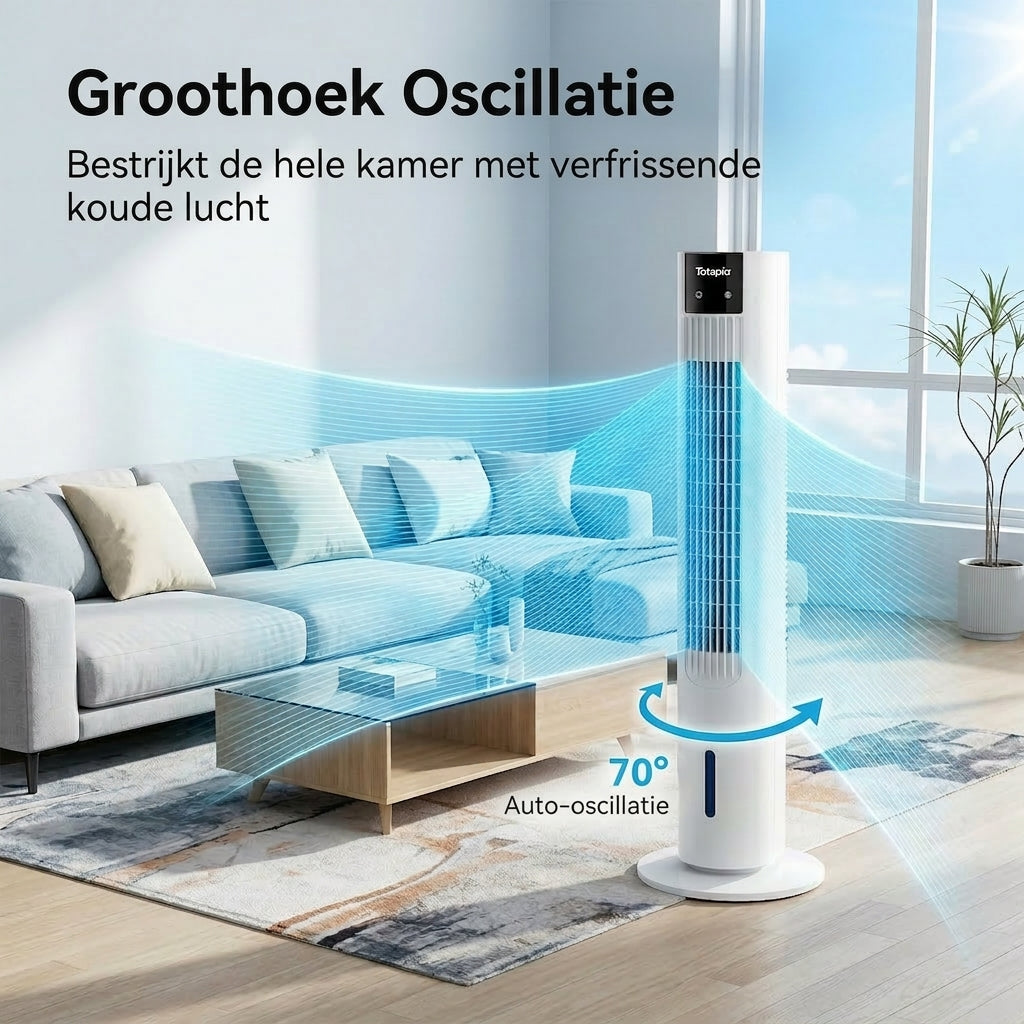 Totopia Wasserkühlender Turmventilator – 70°-Oszillation