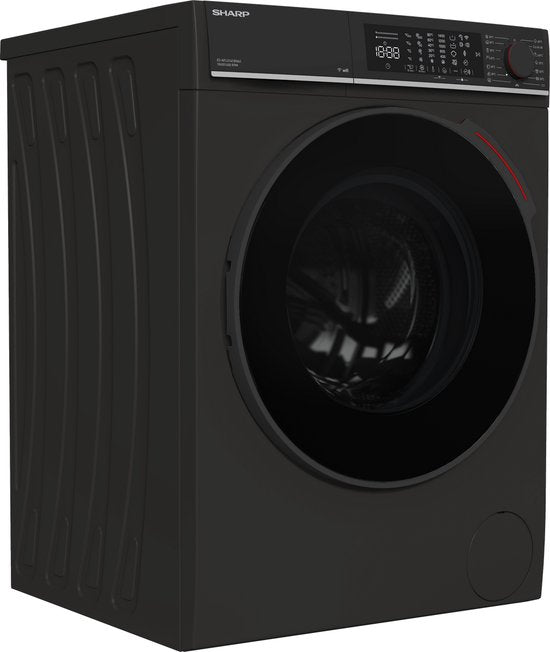 Sharp Waschmaschine ESNFL014CBNA2CB – 10 kg – Energieeffizienzklasse A – Mattschwarz