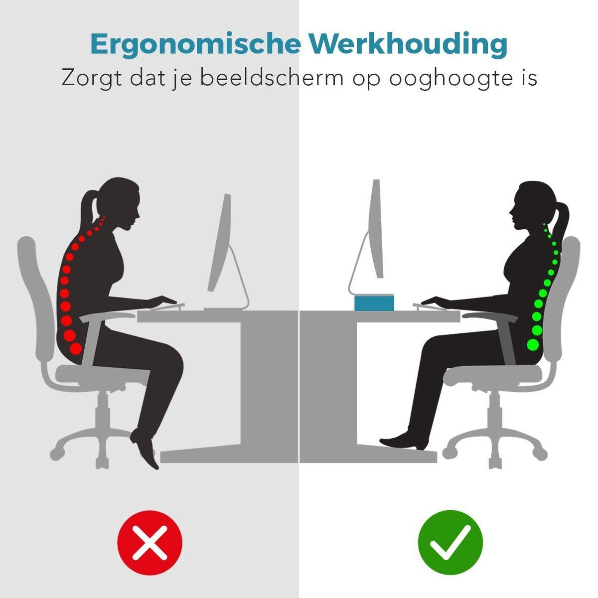 LifeGoods Monitorständer - Verstellbar - 37 x 23,5 x 10 cm - Metall - Schwarz