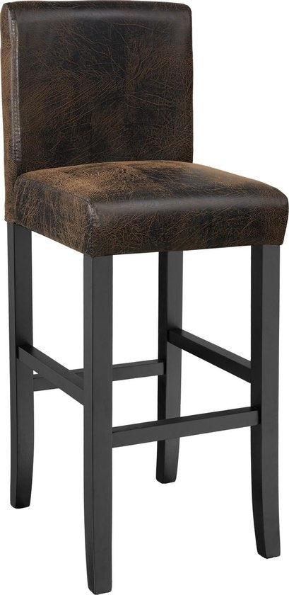 tectake - 2 Barhocker aus Lederimitat altbraun - 403584
