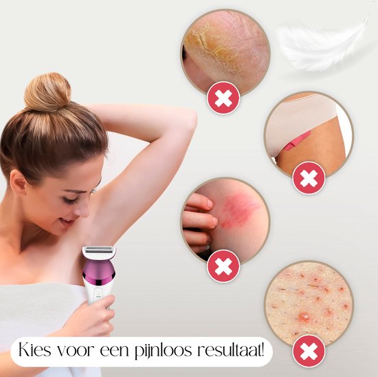 Sansbeauté® 6-in-1 Ladyshave - Gesicht - Achselhöhlen - Beine - Bikinizone - Rasierer für Frauen - Epilierer - Epilierer für Damen - Trimmer für Frauen - Bikini Trimmer - USB Wiederaufladbar