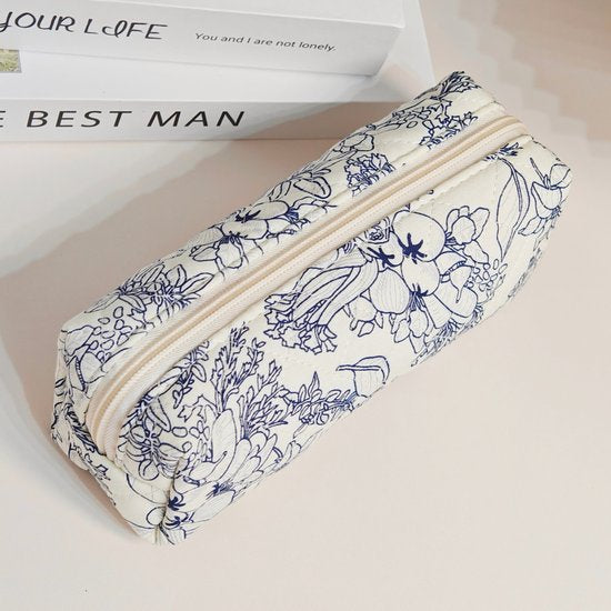 Skycases Travel Essentials - 3-teiliges Make-up-Taschenset - umweltfreundliche Baumwolle - gesteppte florale Organizer - geräumig, strapazierfähig und ideal für Reisen