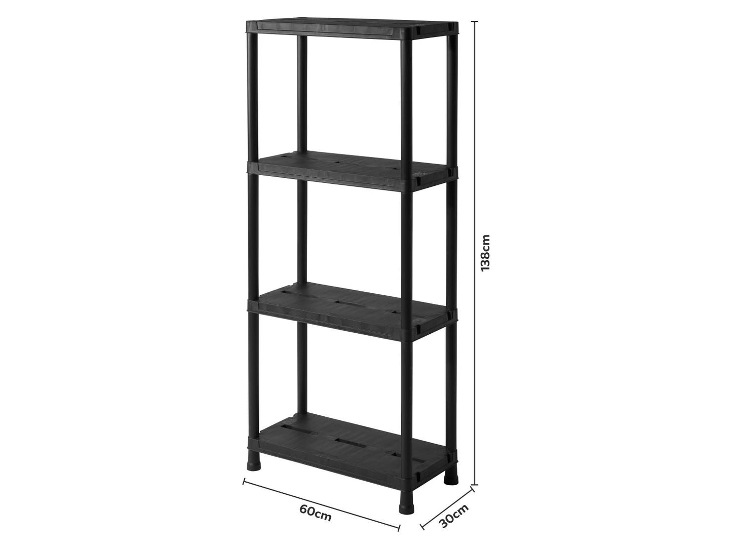 Livarno offener Schrank – 60 x 138 x 30 cm – Schwarz – 125 kg Tragkraft