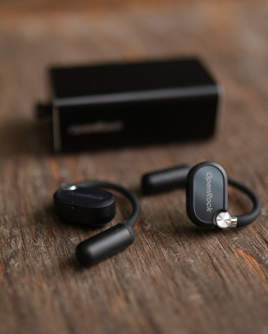 OpenRock – X Black – Kabellose Open-Ear-Kopfhörer – Ohrhörer – Bluetooth – Lange Akkulaufzeit – Geräuschunterdrückung – kabellos – TubeBass™-Technologie