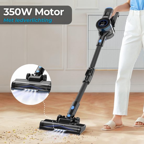Sanovy Turbo Flex X28 Stick Staubsauger kabellos - Beutellos - Batteriebetrieben - 350W - 28Kpa - Mit Aufsätzen - Beutelloser kabelloser Staubsauger