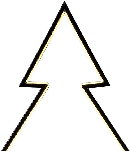 Luca Lighting Garden d'Light Weihnachtsbaum-Gartenaufsteller – Weihnachtsdekoration für den Außenbereich mit warmweißem LED-Licht – Weihnachtsdekoration mit Zeitschaltuhr und 8 Leuchtmodi – Lichterkette – L 72 x H 100 cm – Schwarz