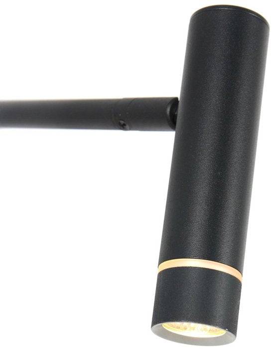 Stehlampe Steinhauer Volari 4710ZW – Lampe aus schwarzem Kunststoff und Metall, 120 cm hoch, mit „Dimm-to-Warm“-LED und dreh- und neigbarem Lampenkopf, für den Innenbereich