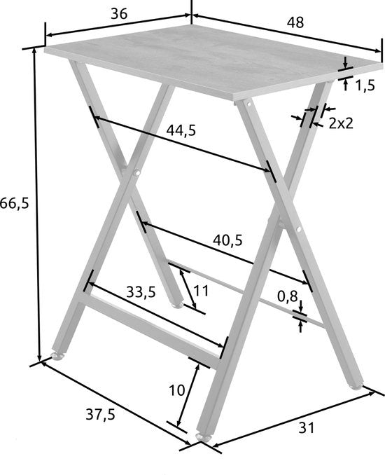 tectake - 2er-Set Beistelltische Phoenix klappbar - hellbraun - 404778