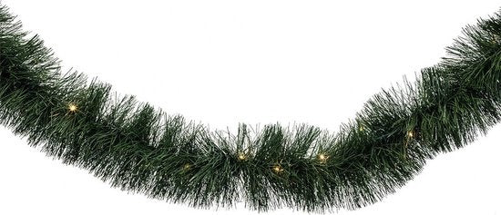 Girlande Grün mit 26 Led-Lichtern - warmweiß- Weihnachtsgirlande -270 cm - batteriebetrieben