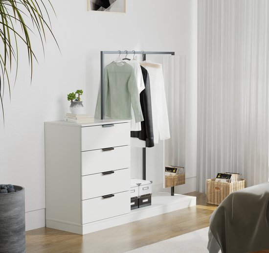 Kleiderständer – Kommode mit Spiegel – Kleiderschrank – Aufbewahrungsschrank für Kleidung – Hängeschrank für Kleidung