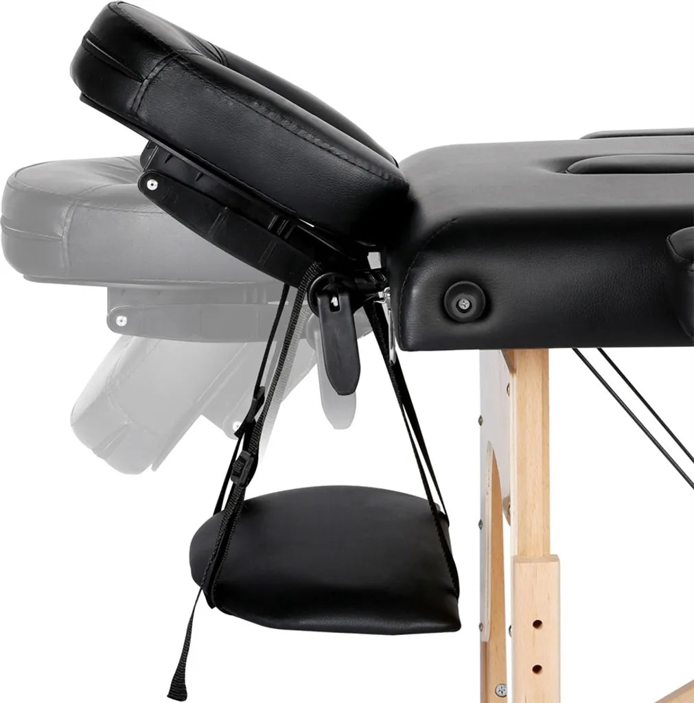 Yaheetech 3-Zonen-Massageliege 213 x 80 cm – Schwarz – Zusammenklappbare Behandlungsliege bis 250 kg
