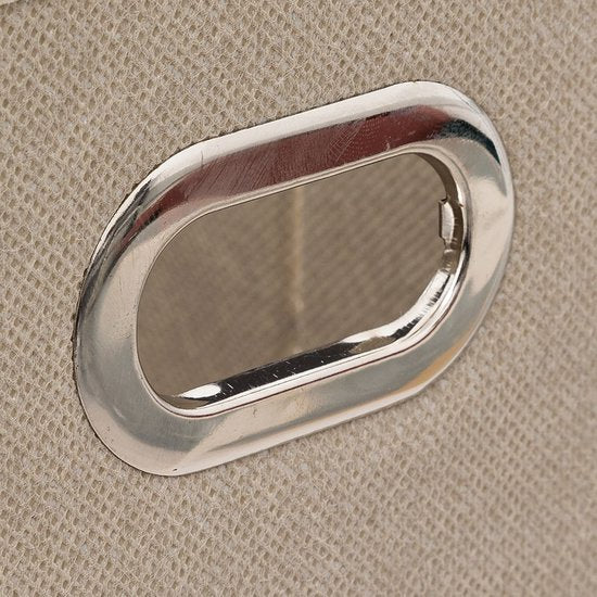 5Five Aufbewahrungskorb aus Leinen, beige – 15 x 31 x 15 cm (S) – zusammenklappbar