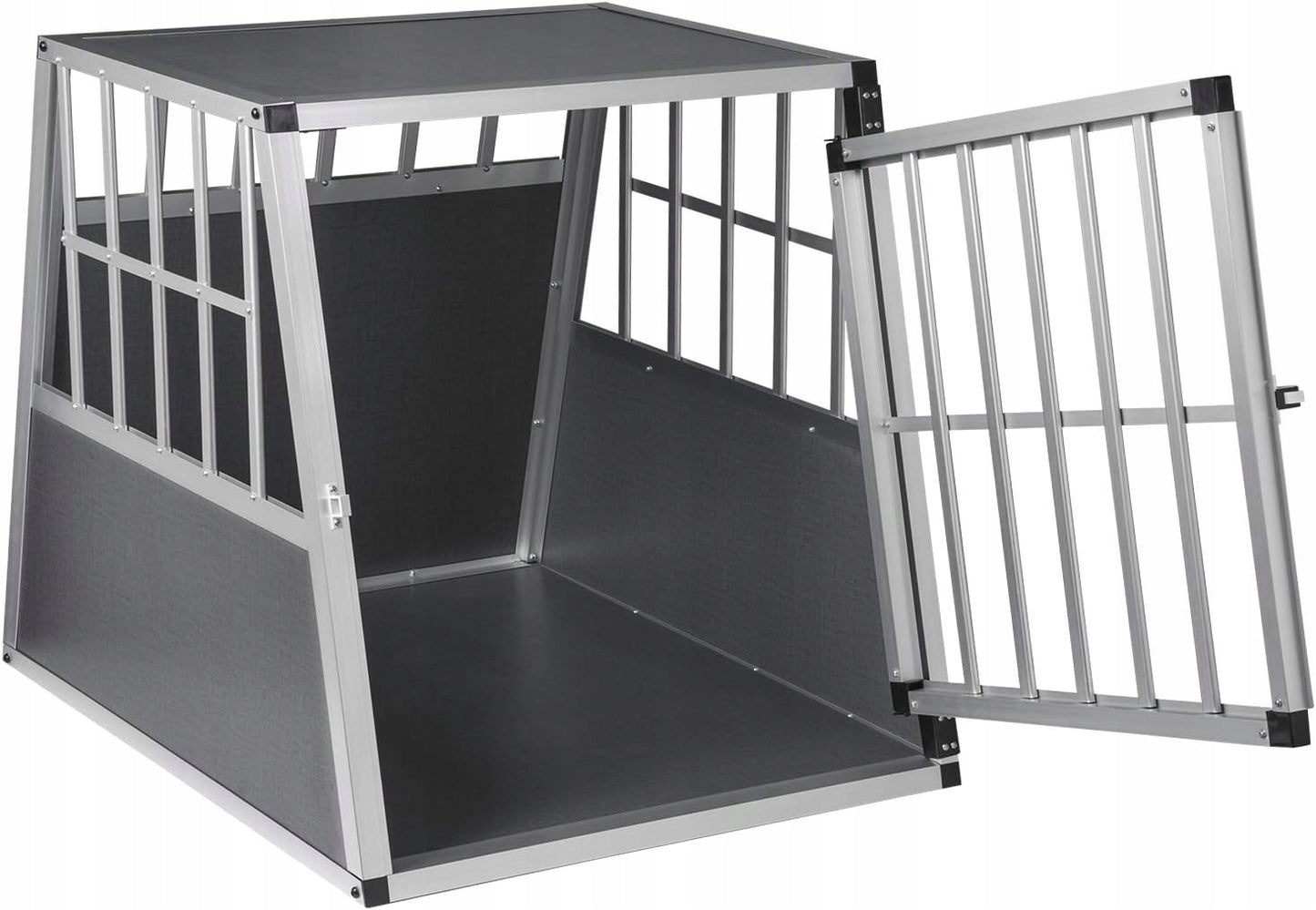 Eugad Aluminium-Hundetransportbox XL – Silber – 85 x 65 x 71 cm
