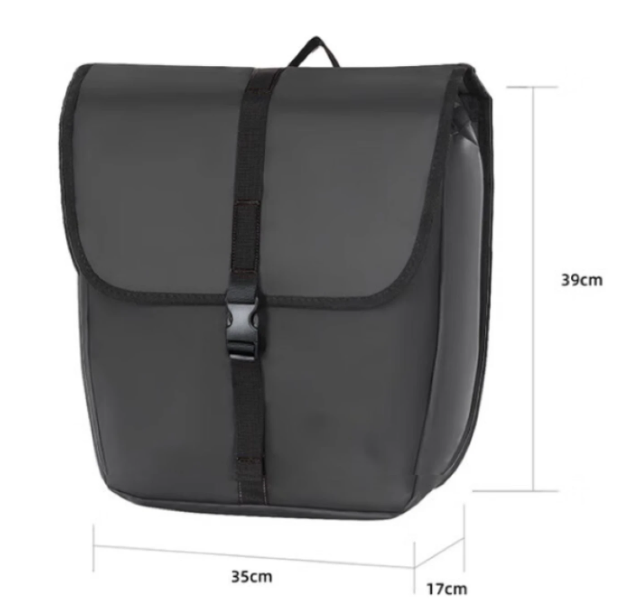Costic wasserabweisende Fahrradtasche – Schwarz – 35 x 17 x 39 cm – Schnellverschlusssystem